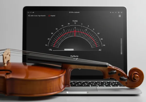 Digital display of an online violin tuner